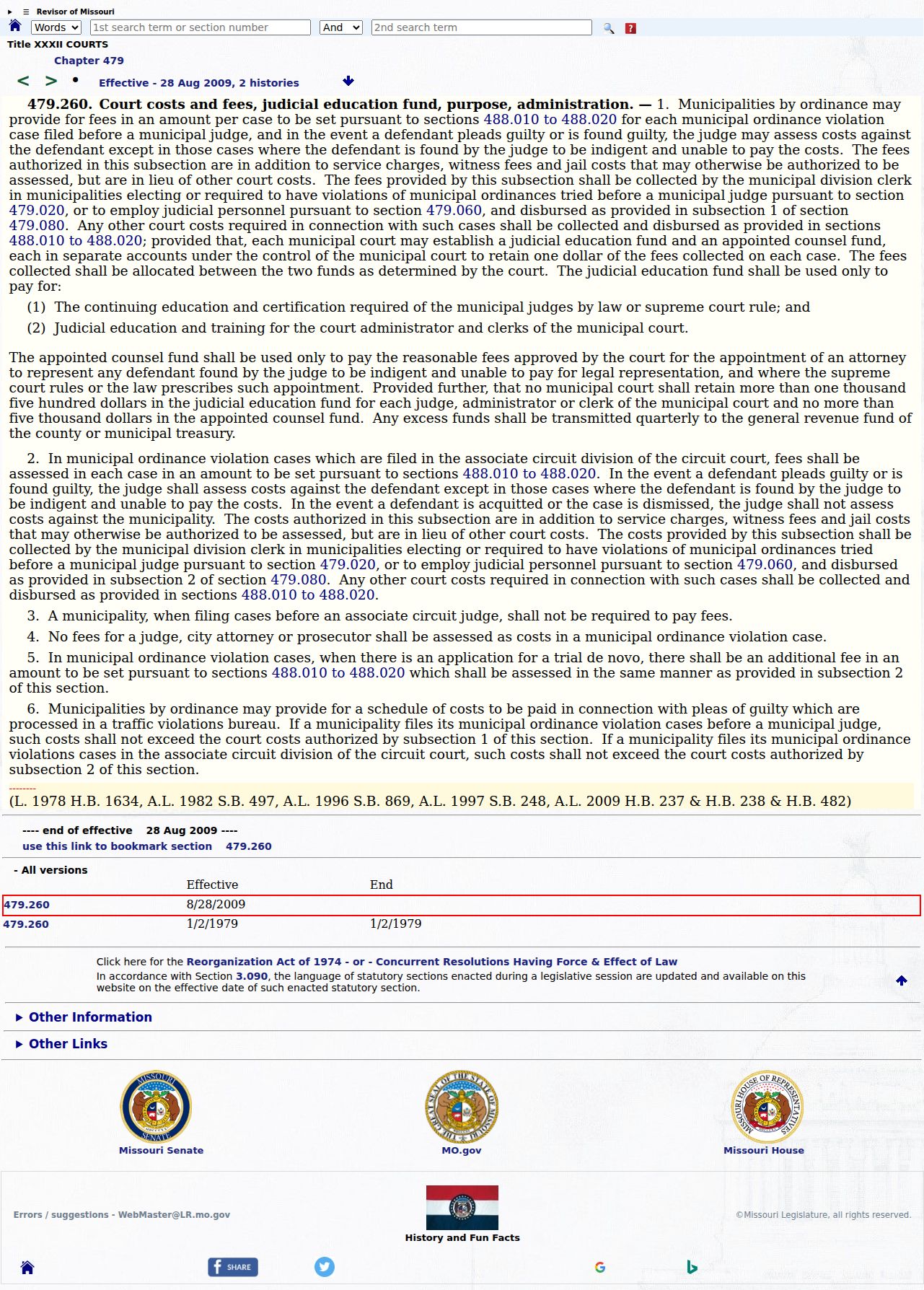 Armstrong court docket municipal court process context from Missouri law