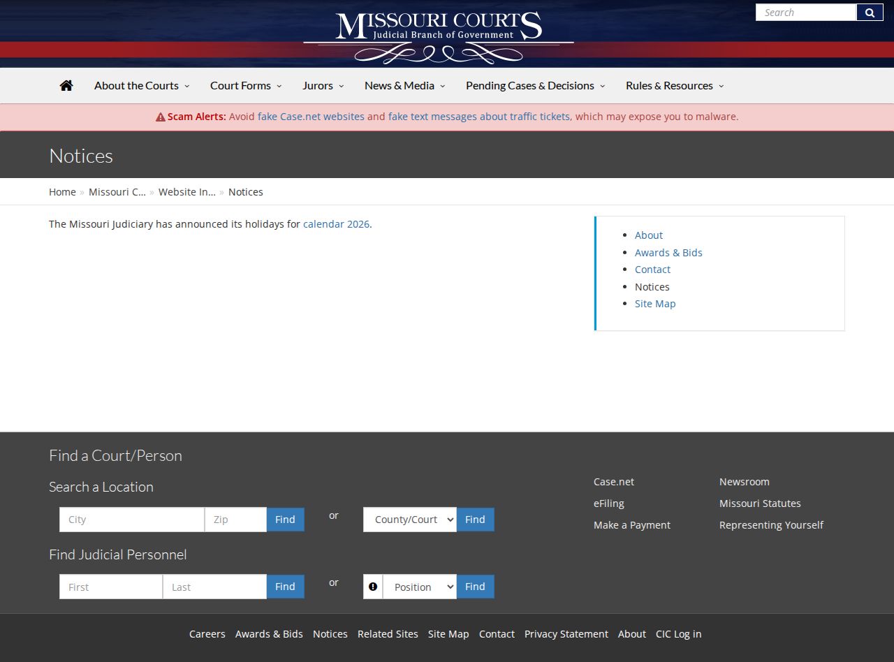 Howard County court calendar Missouri court notices page