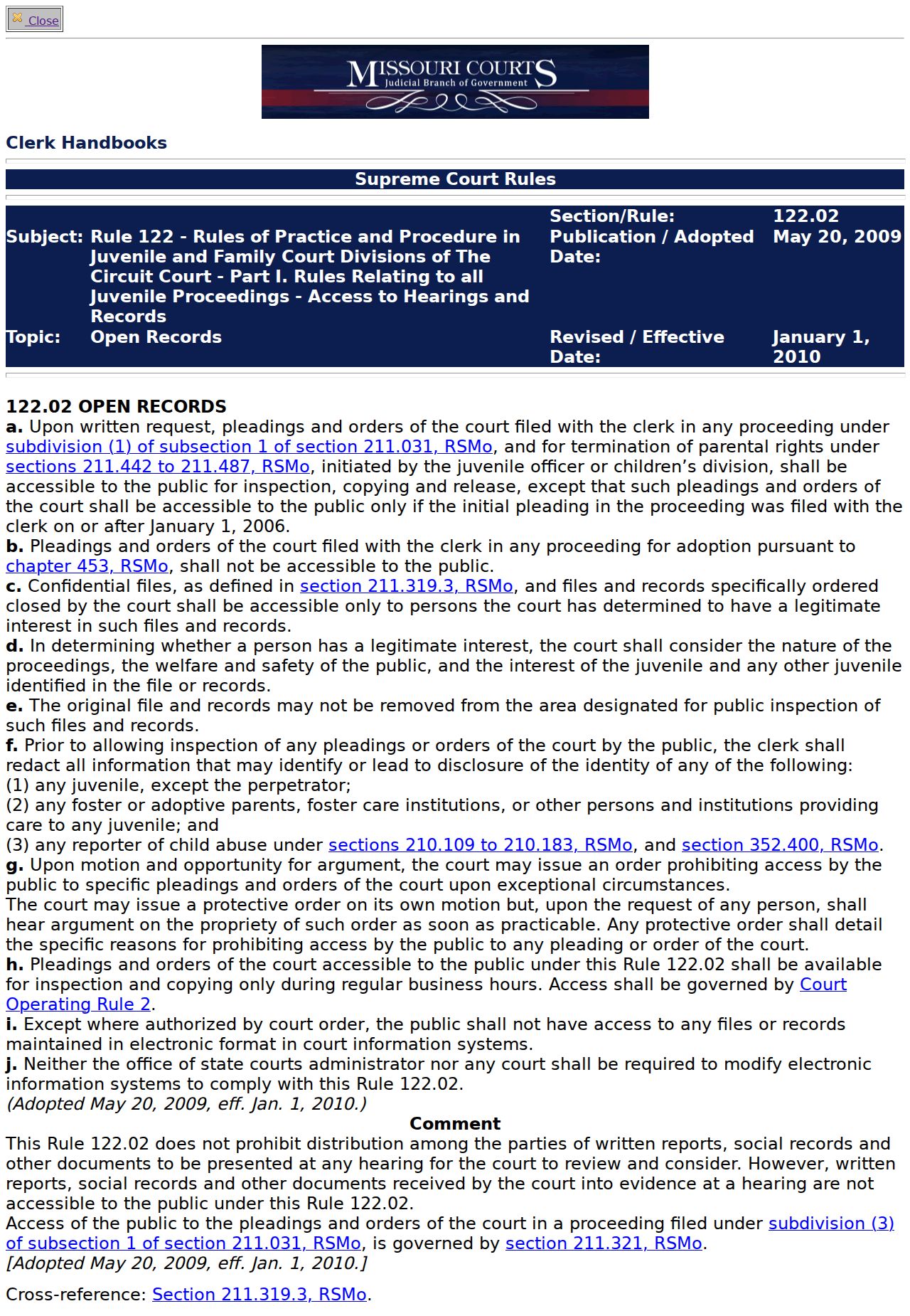 Howard County criminal docket Rule 122 access language