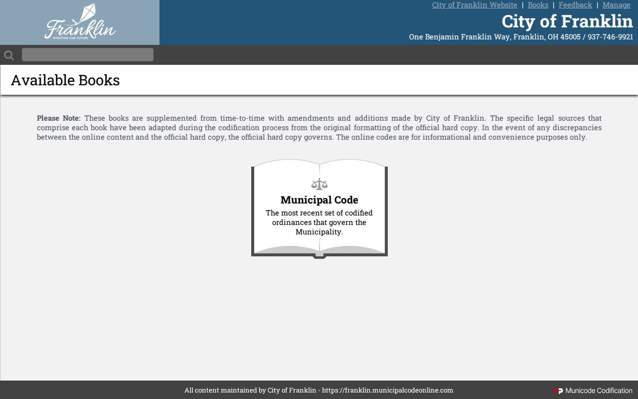 Franklin court docket distinction from the official municipal code search portal